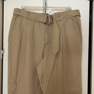 LOFT Women’s pleated Khaki Chinos with Belt